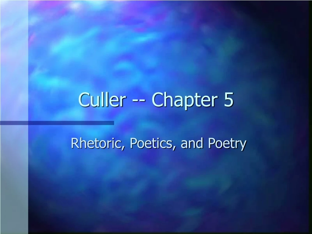 culler chapter 5 n.