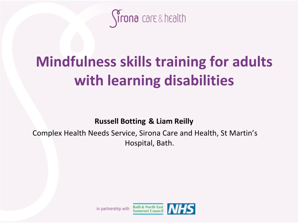 mindfulness skills training for adults with learning d isabilities n.