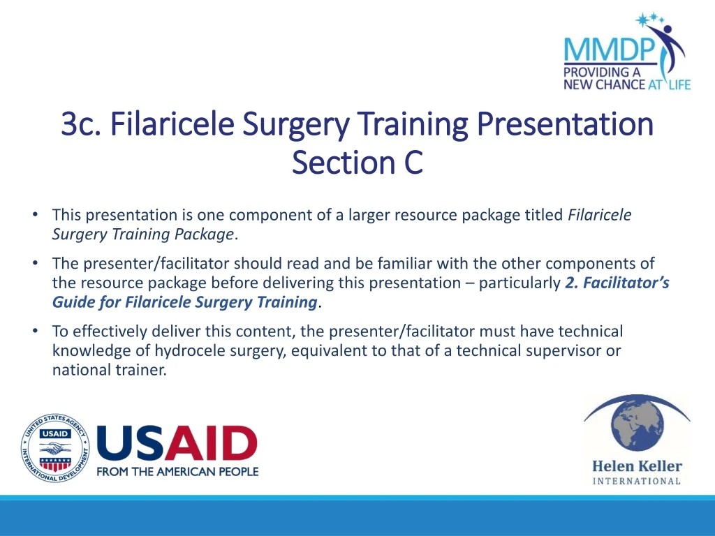3c filaricele surgery training presentation section c n.