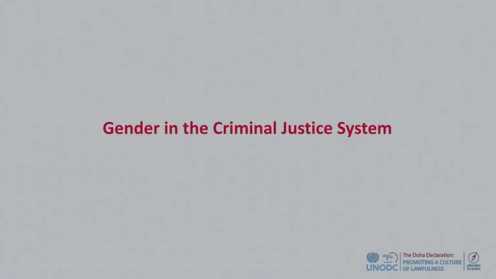 gender in the criminal justice system n.