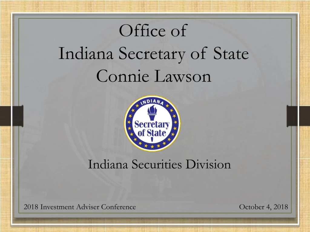 office of indiana secretary of state connie lawson n.