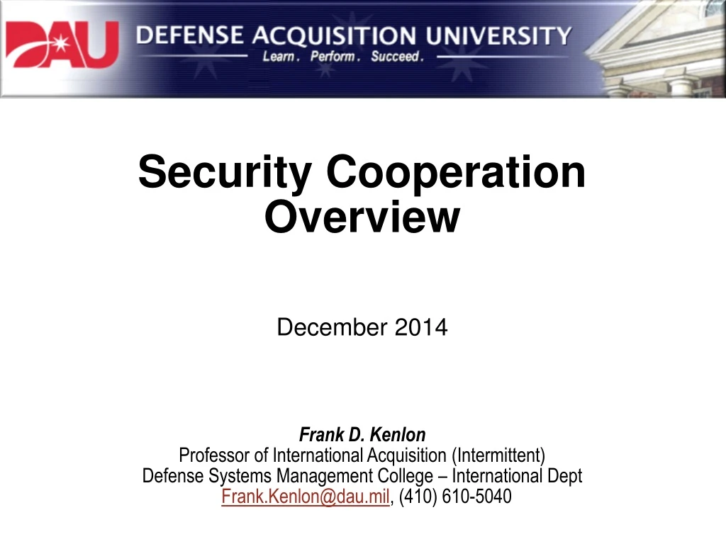security cooperation overview december 2014 n.