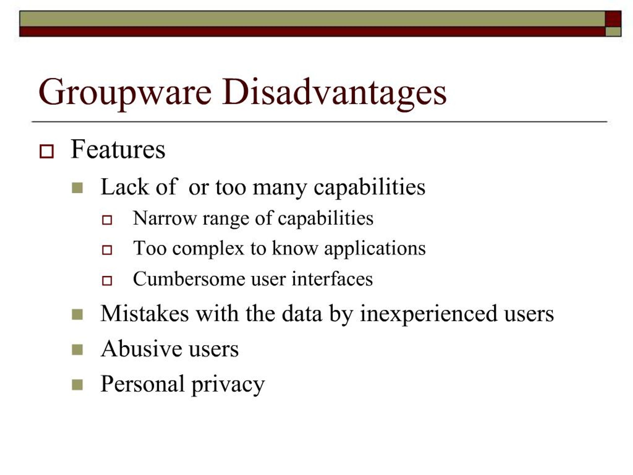 Ppt Group 2 Groupware Disadvantages Powerpoint Presentation Free Download Id 261132