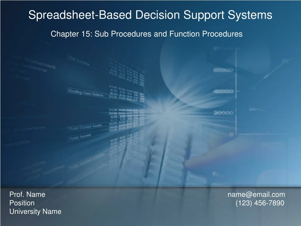 spreadsheet based decision support systems n.