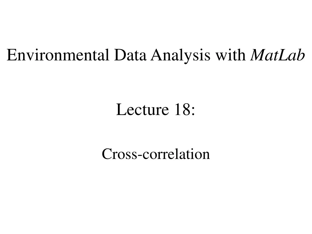 environmental data analysis with matlab n.
