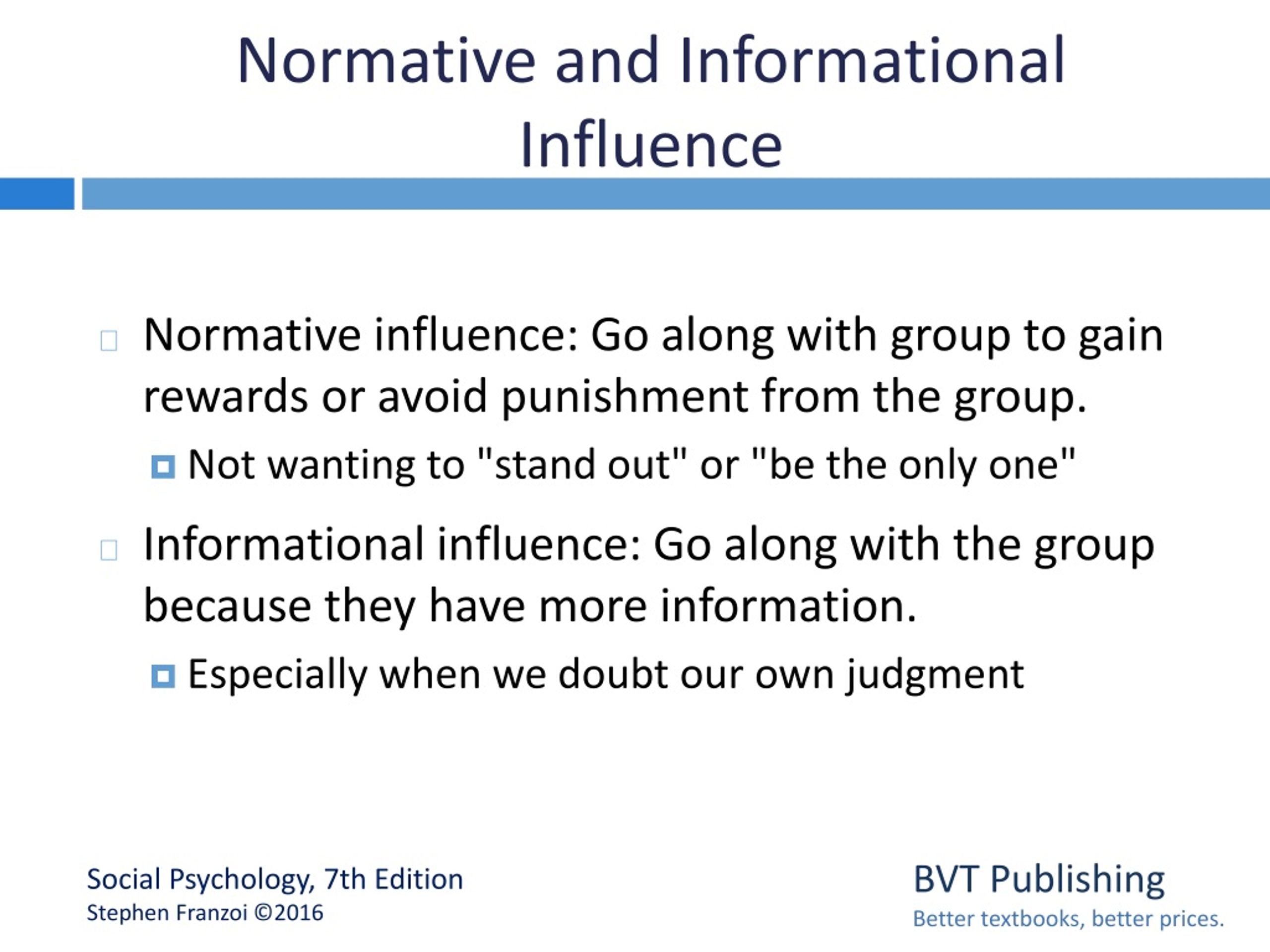 research support for normative influence