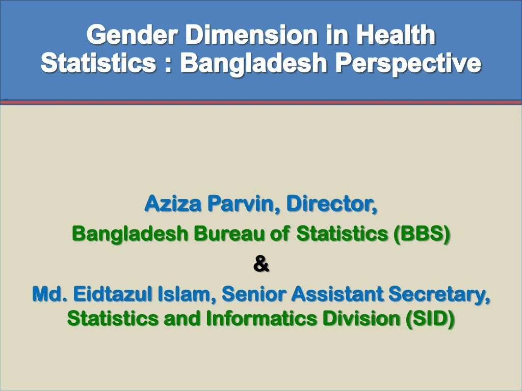 gender dimension in health statistics bangladesh n.