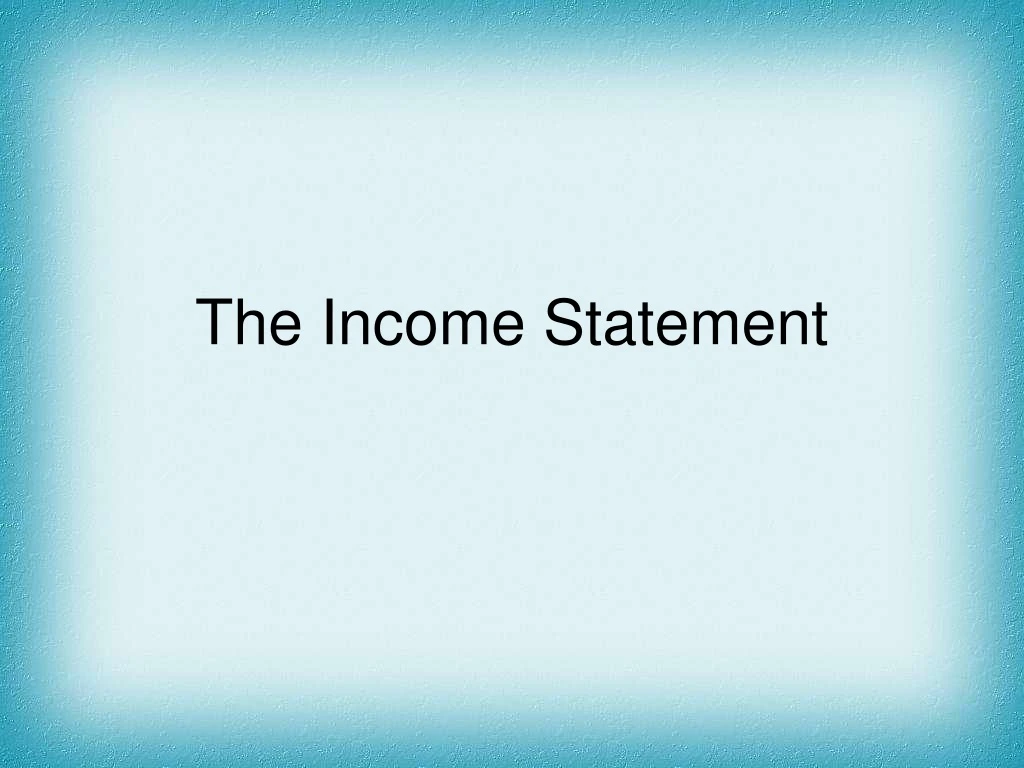 the income statement n.