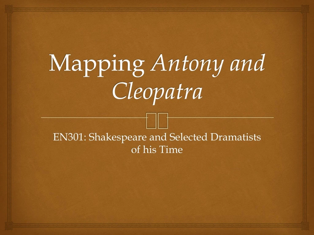 mapping antony and cleopatra n.