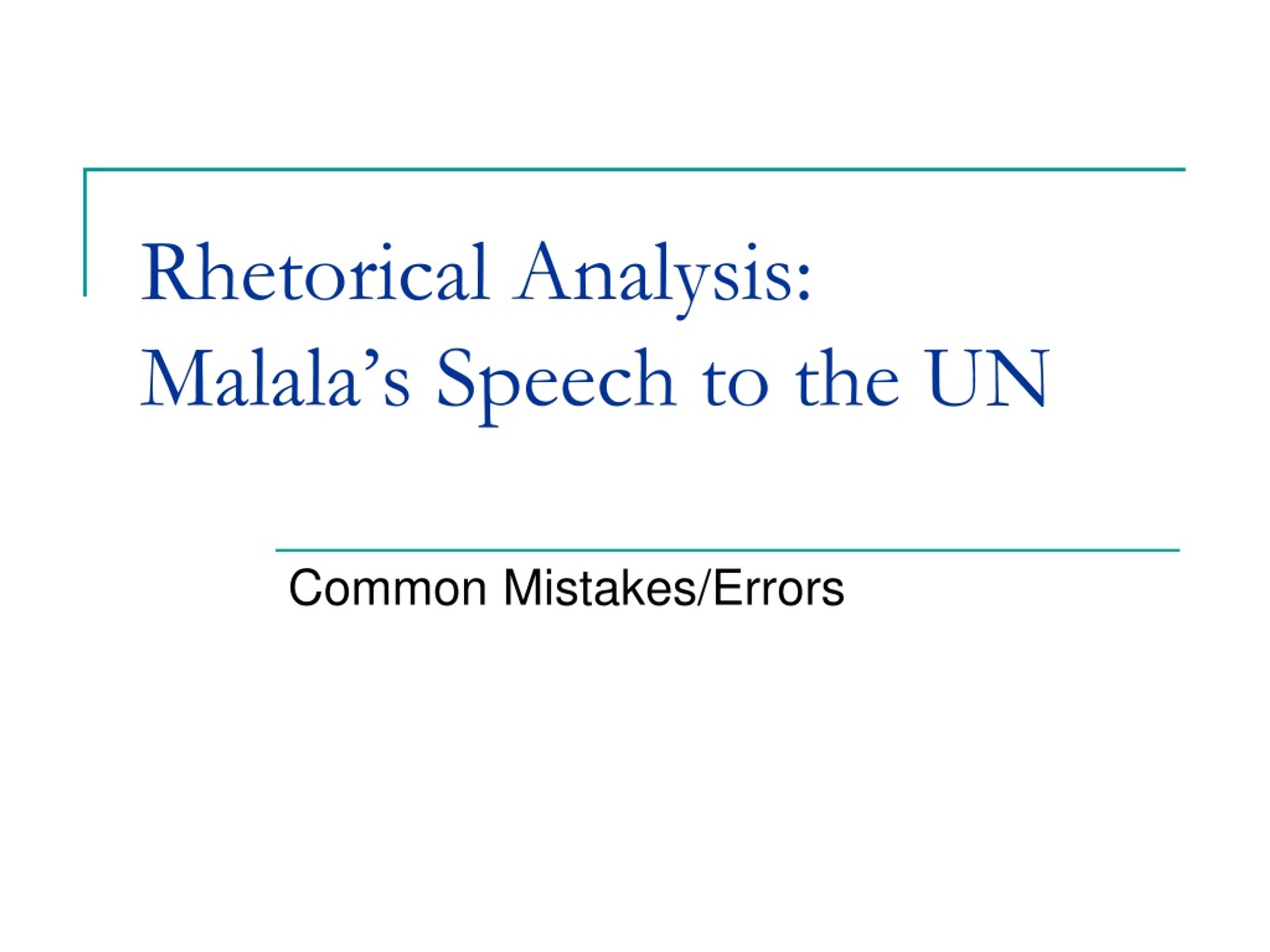 rhetorical analysis of malala's un speech