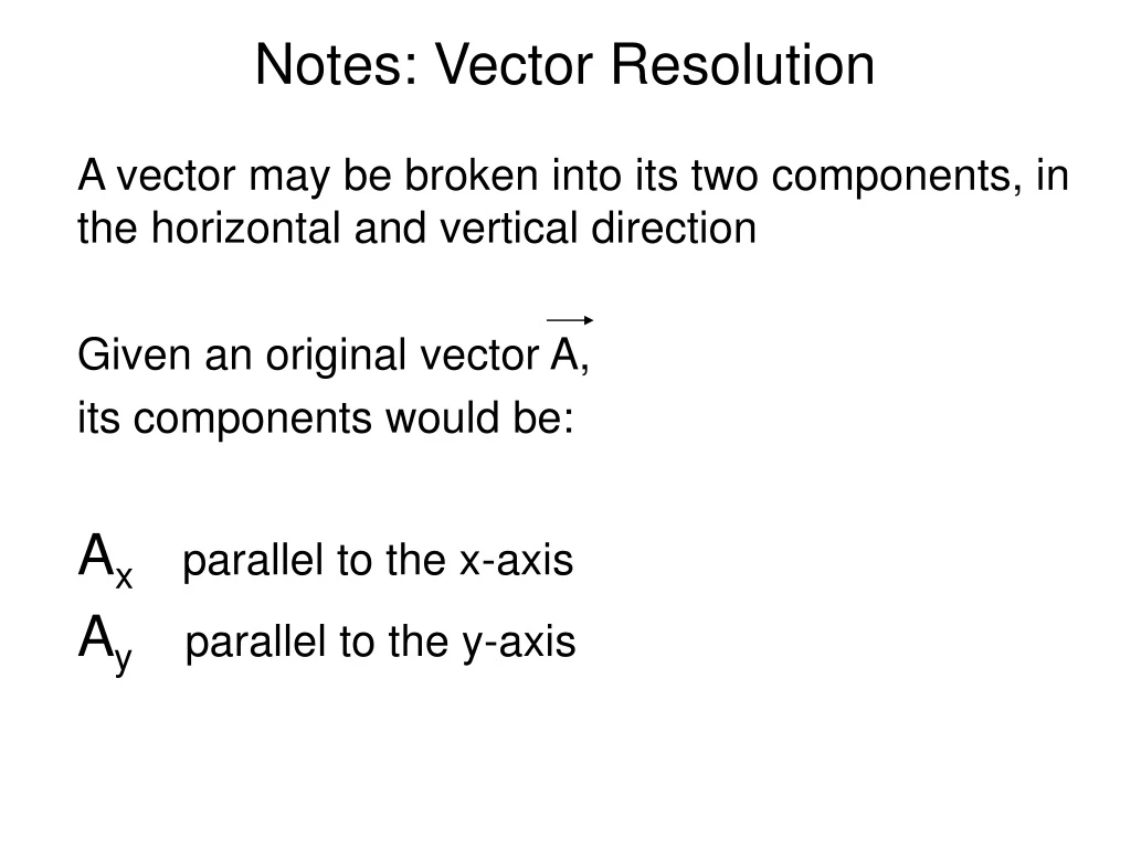 notes vector resolution n.