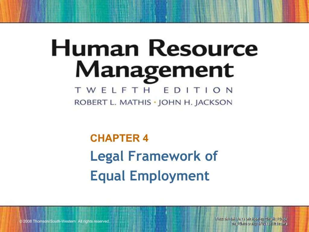 PPT - CHAPTER 4 Legal Framework of Equal Employment PowerPoint ...