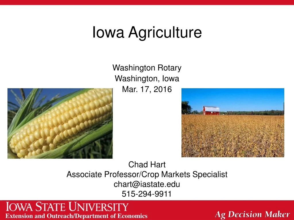 PPT Iowa Agriculture PowerPoint Presentation, free download ID267336