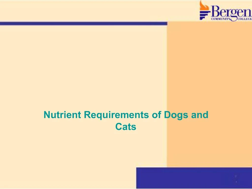 nutrient requirements of dogs and cats