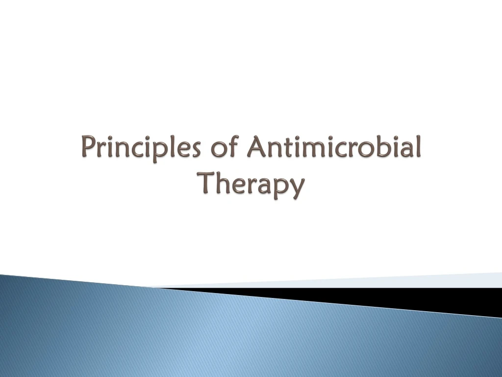 principles of antimicrobial therapy n.