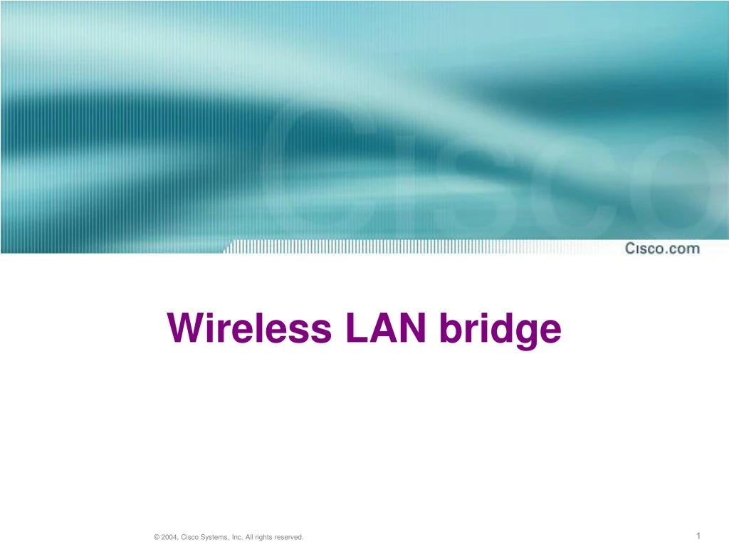wireless lan bridge n.