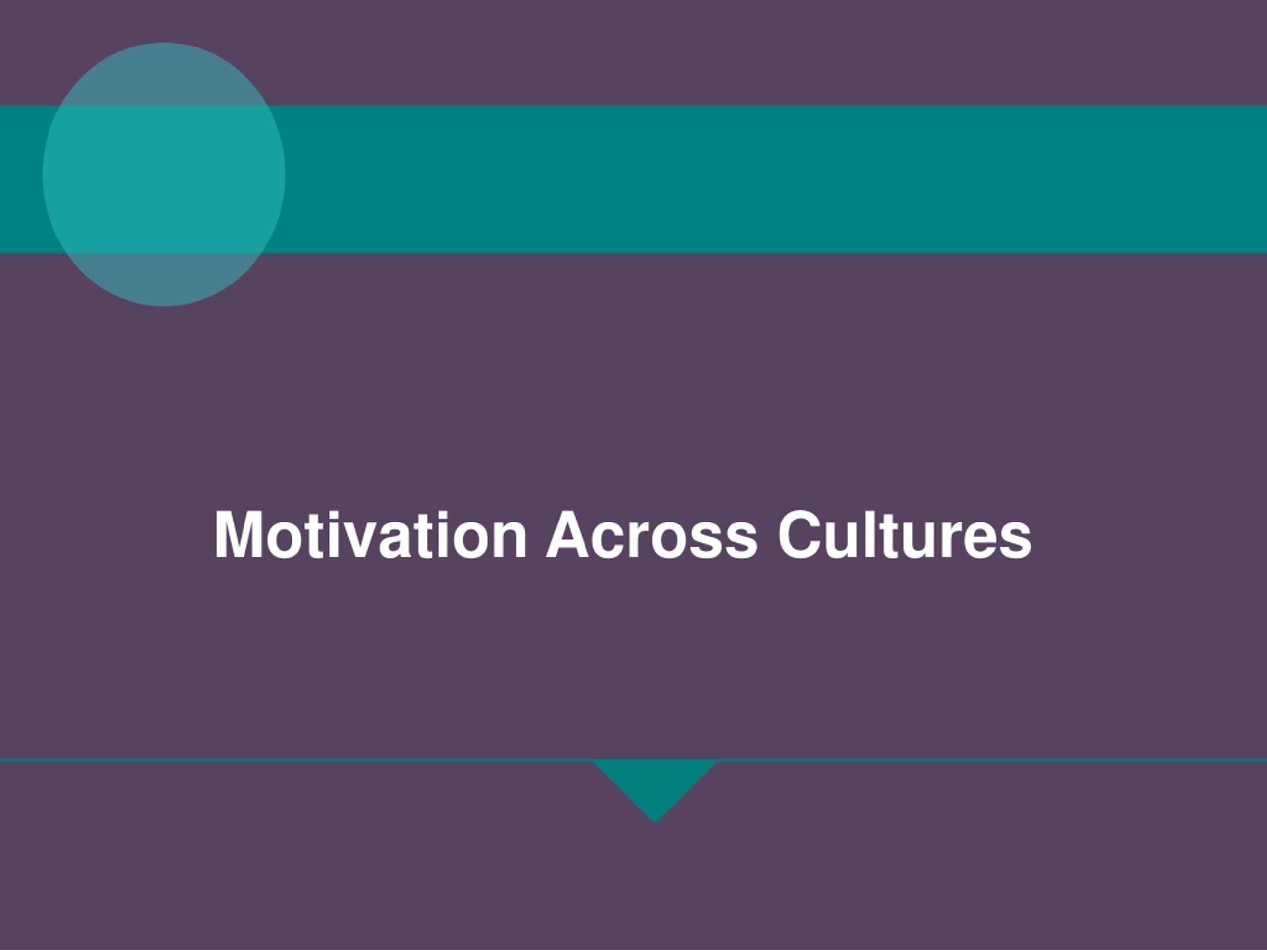 motivation across cultures