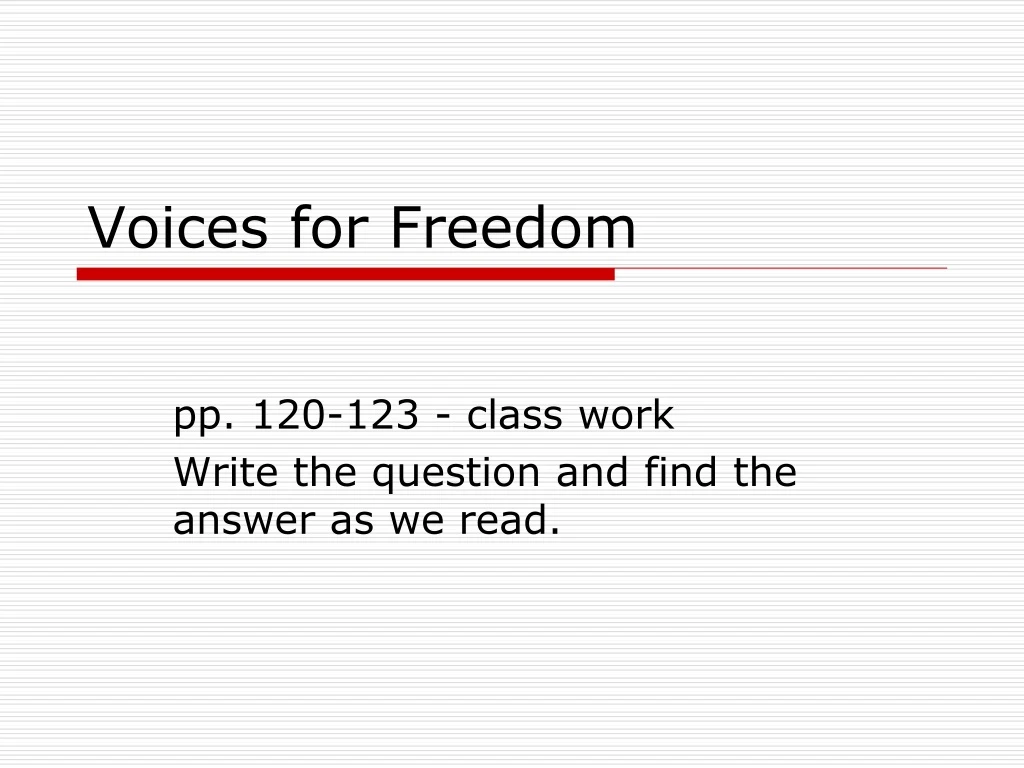 PPT Voices for Freedom PowerPoint Presentation, free download ID269055