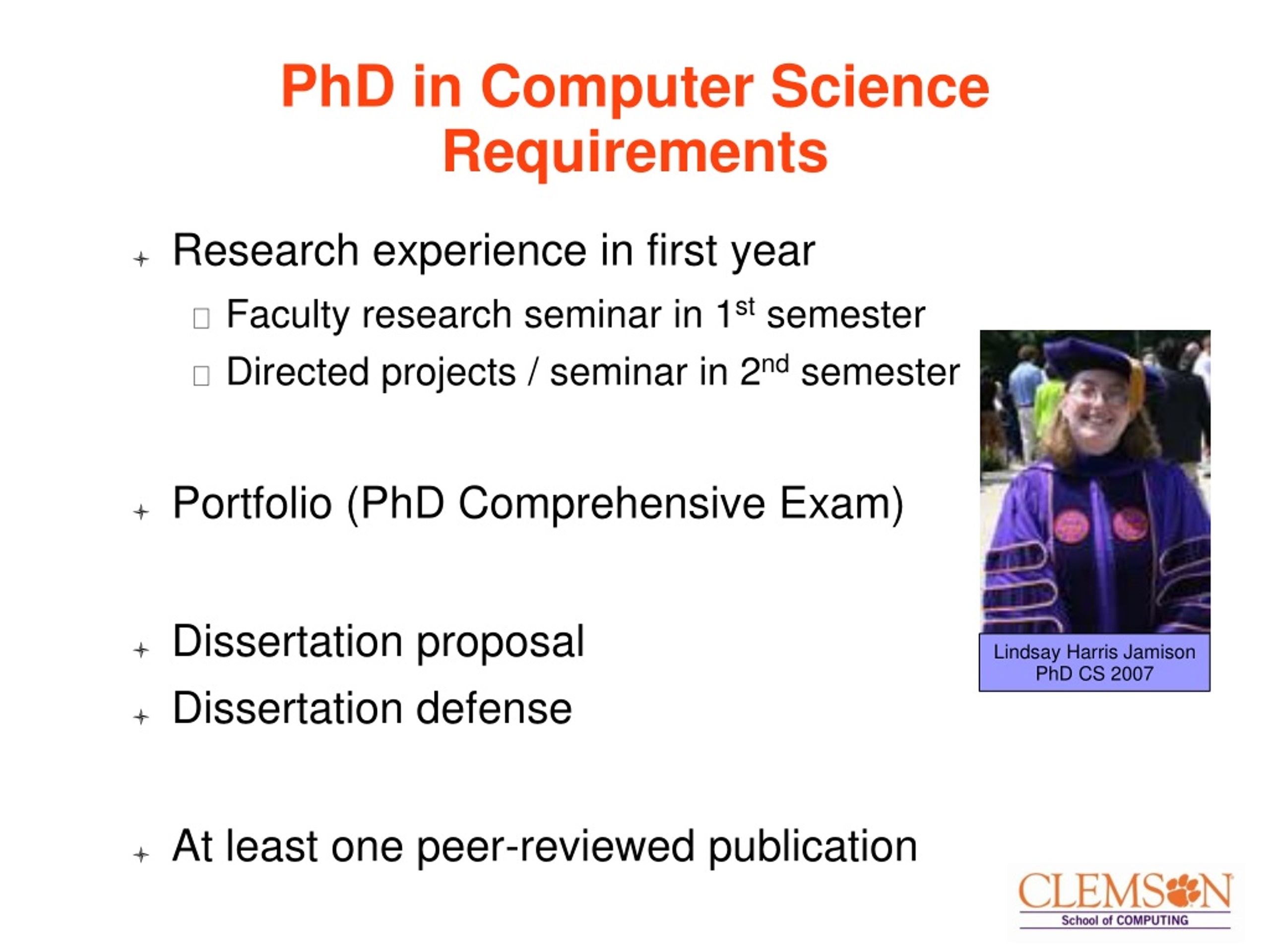 phd requirements computer science