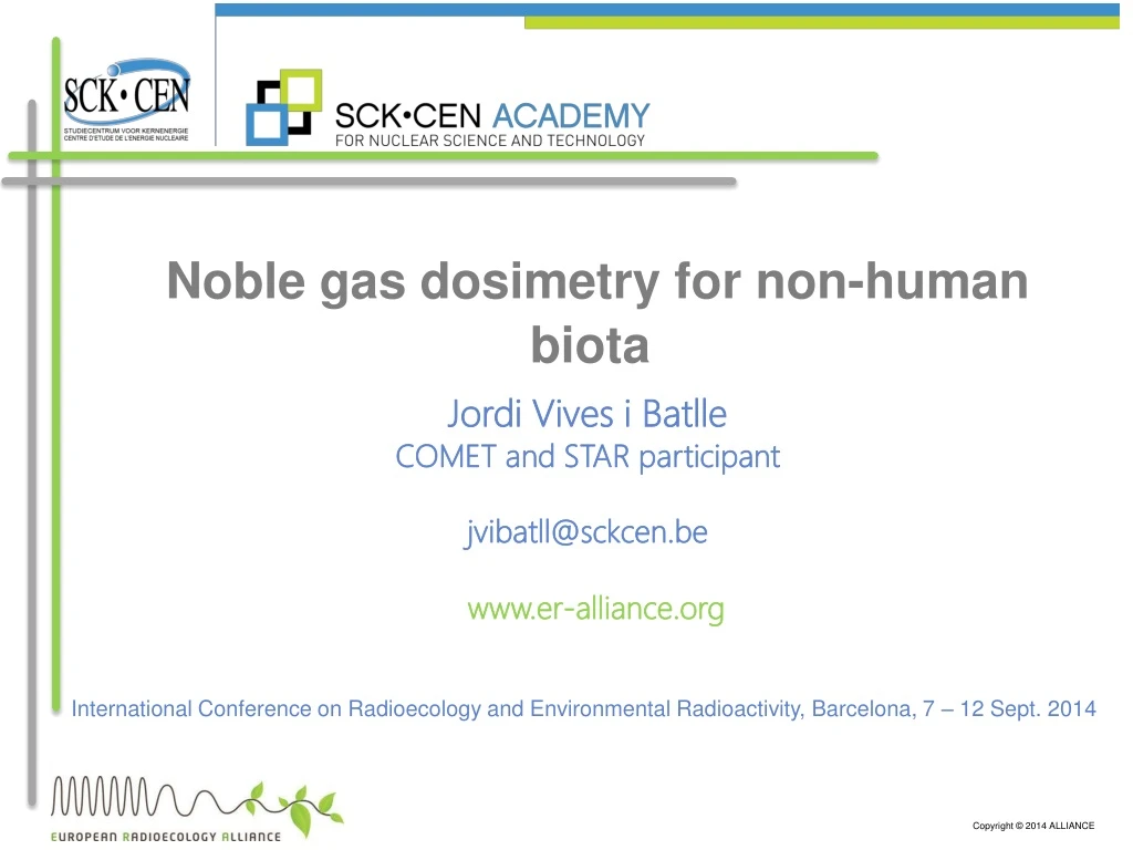 noble gas dosimetry for non human biota n.