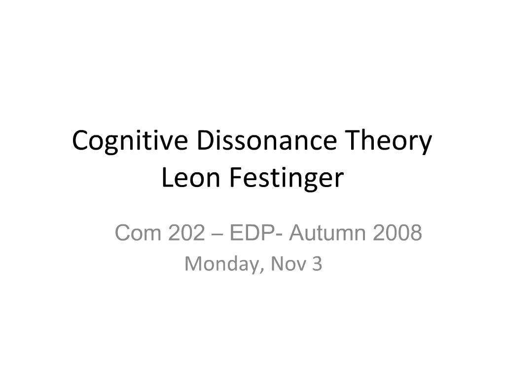 leon festinger cognitive dissonance pdf