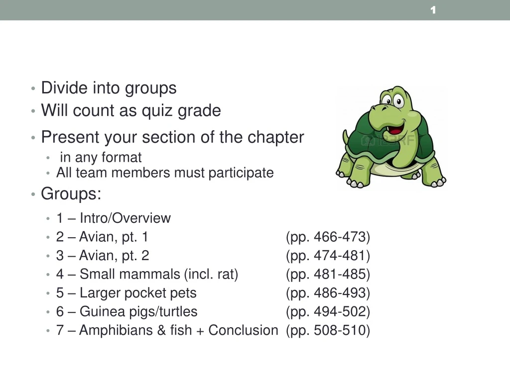 divide into groups will count as quiz grade n.