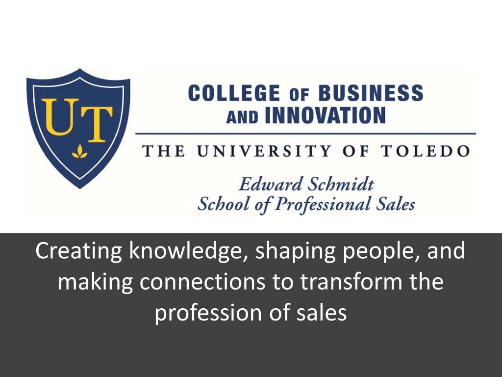 creating knowledge shaping people and making connections to transform the profession of sales n.