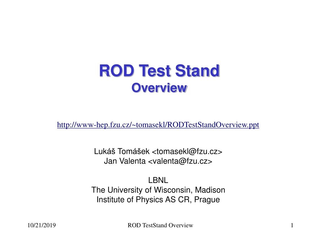 rod test stand overview n.