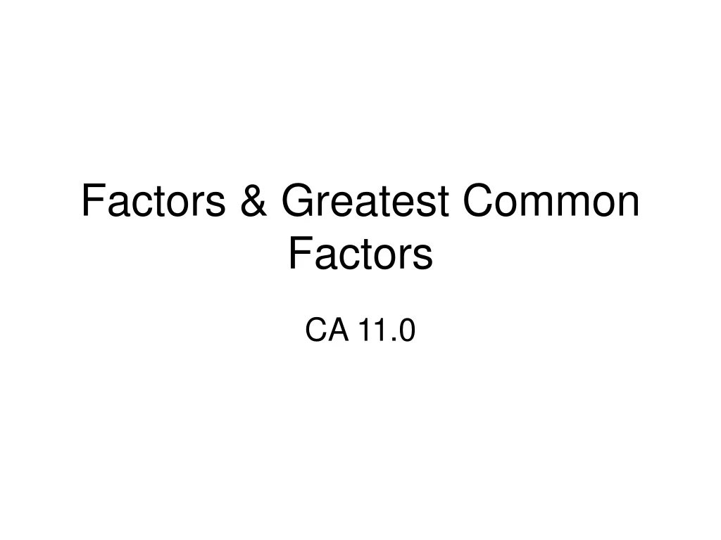 factors greatest common factors n.