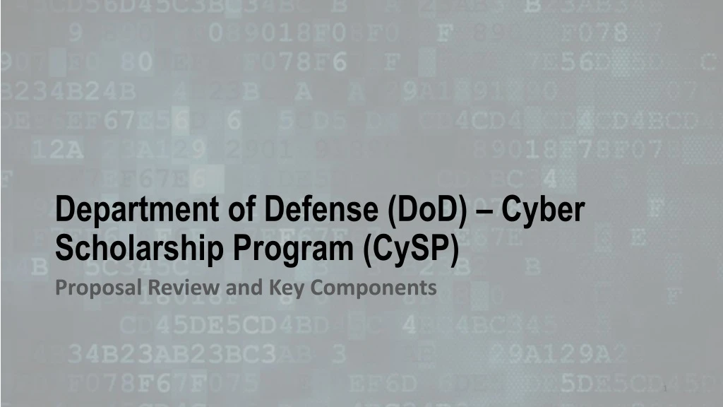 department of defense dod cyber scholarship program cysp n.