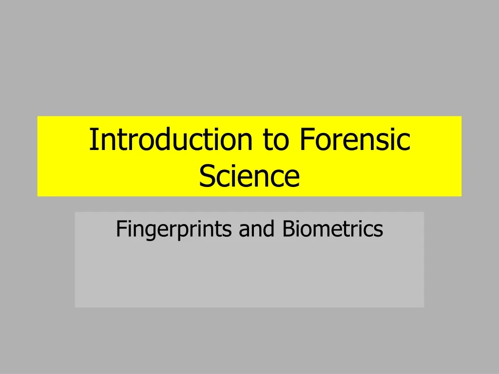 PPT - Introduction To Forensic Science PowerPoint Presentation, Free ...