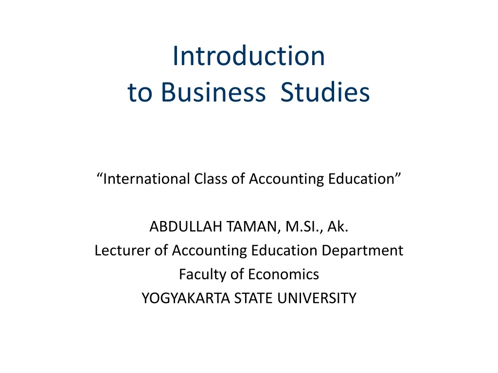introduction to business studies n.