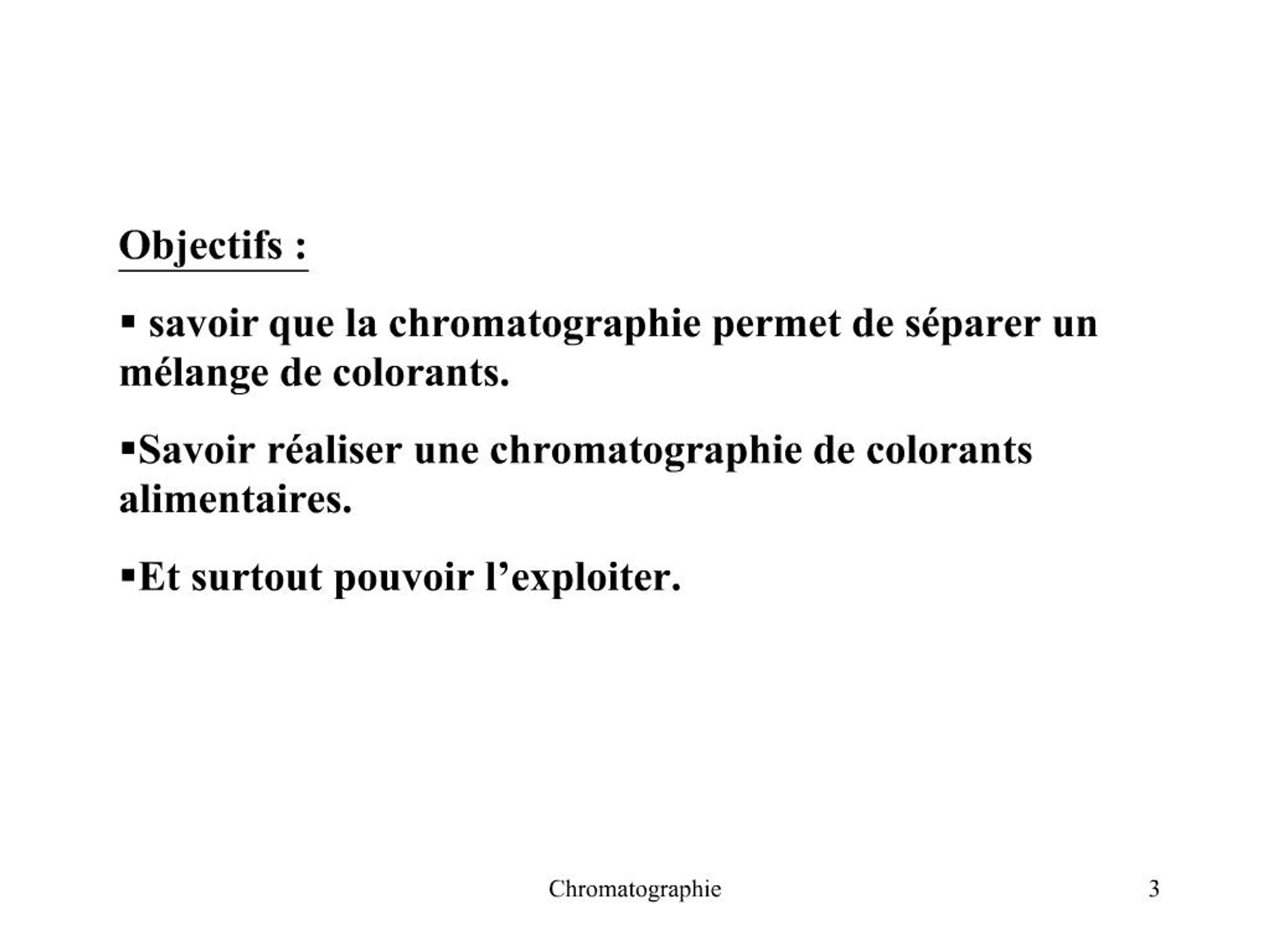 Chromatographie D’un Mélange Homogène De Colorants