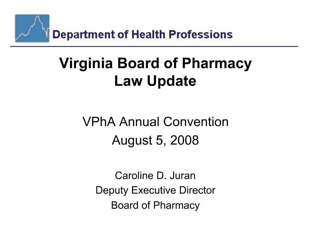 PPT Virginia Board of Pharmacy Law Update PowerPoint Presentation