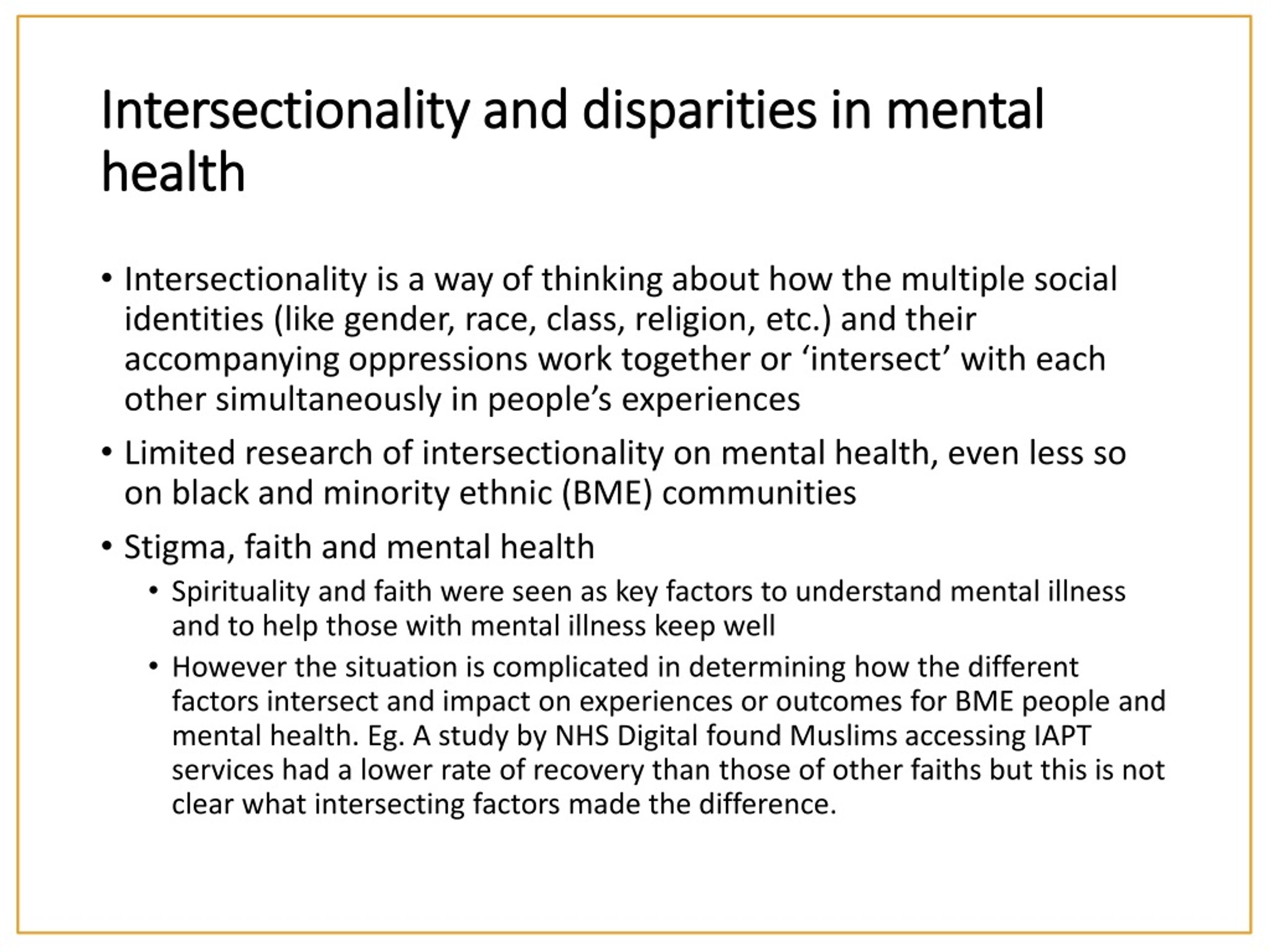 intersectionality and mental health a case study
