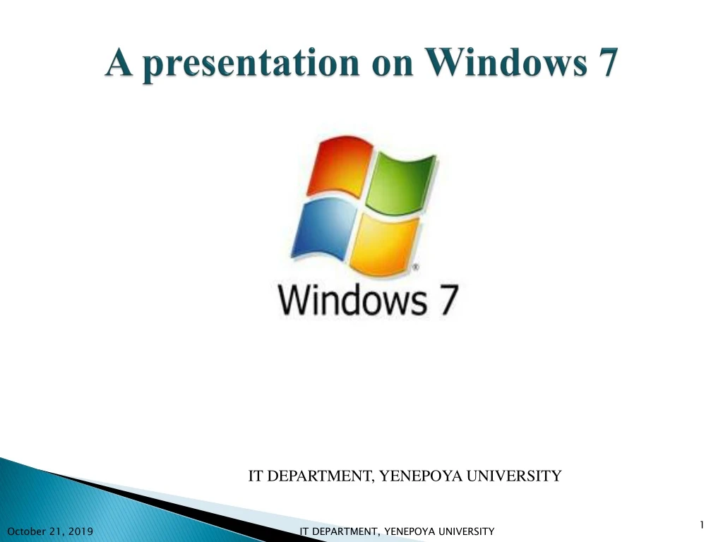 PPT - A presentation on Windows 7 PowerPoint Presentation, free ...