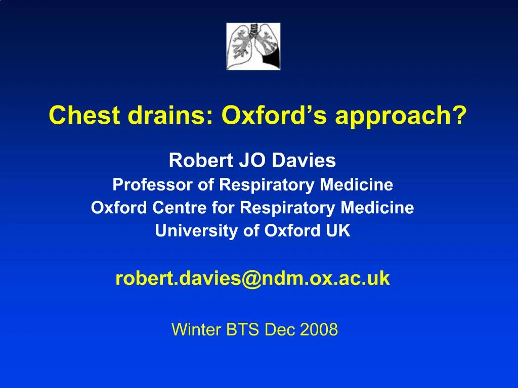 Ppt Chest Drains Oxford S Approach Powerpoint Presentation Free Download Id 277586