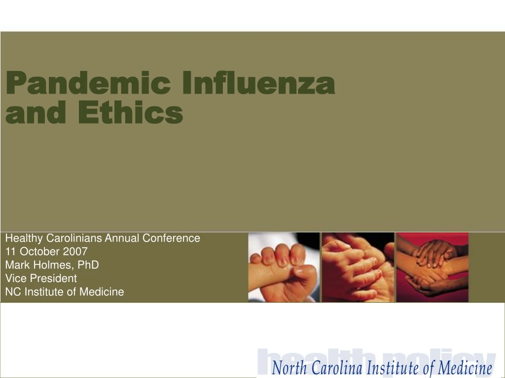 pandemic influenza and ethics n.