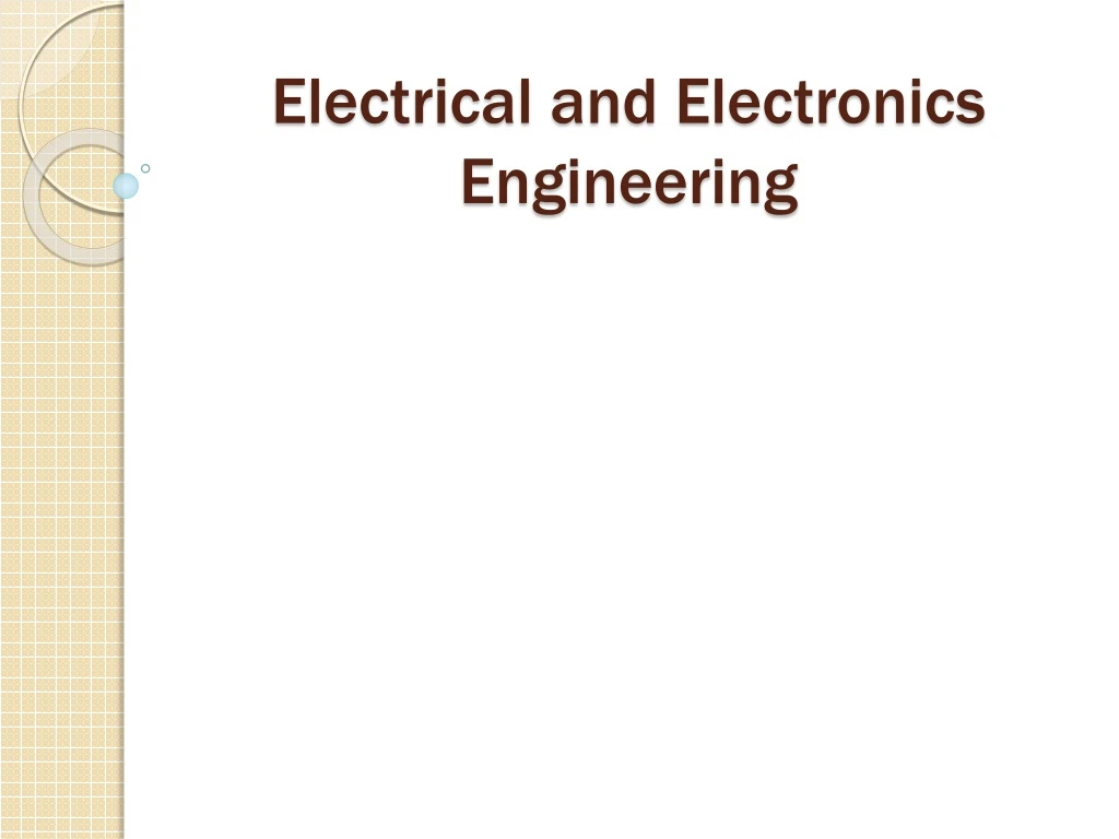 electrical and electronics engineering n.
