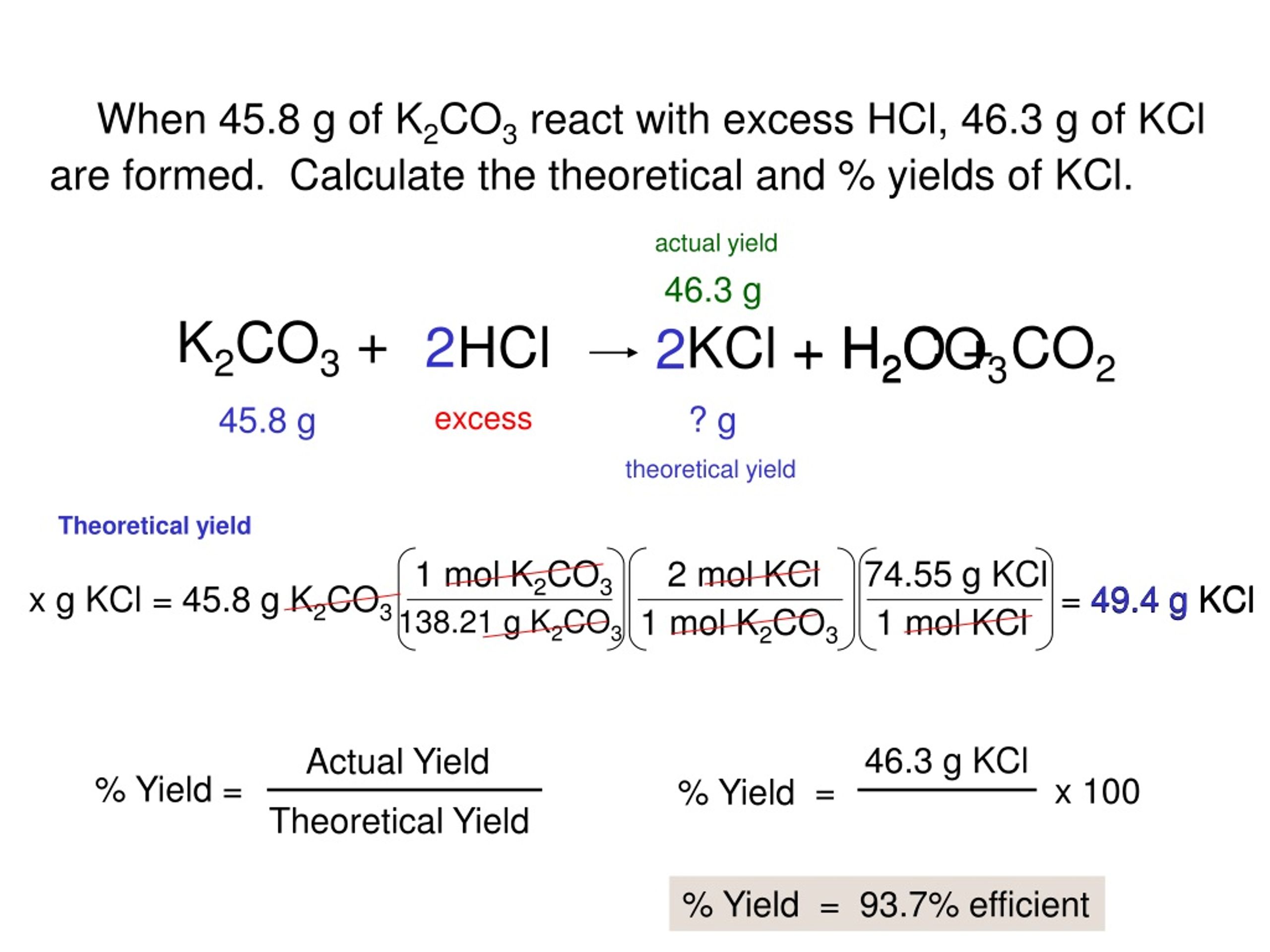 K2co3 hcl kcl