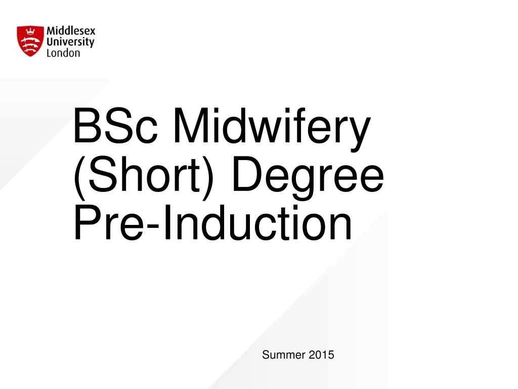 bsc midwifery short degree pre induction n.
