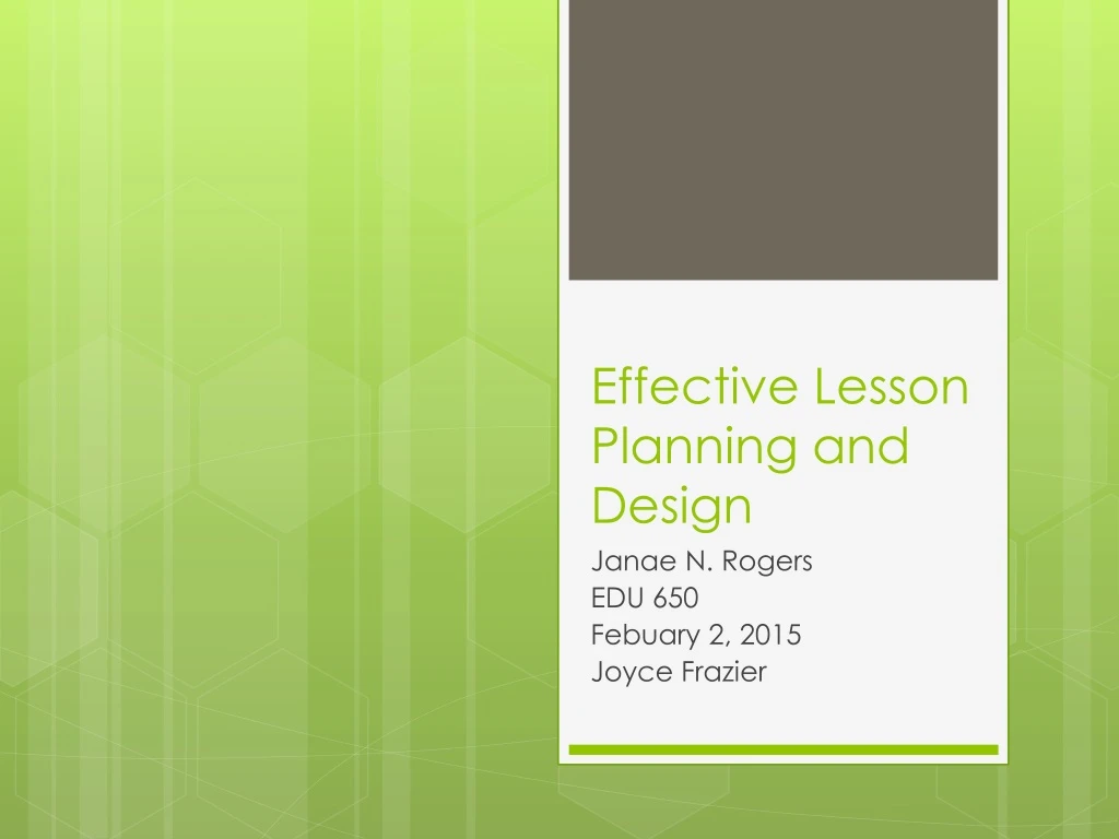 PPT Effective Lesson Planning And Design PowerPoint Presentation