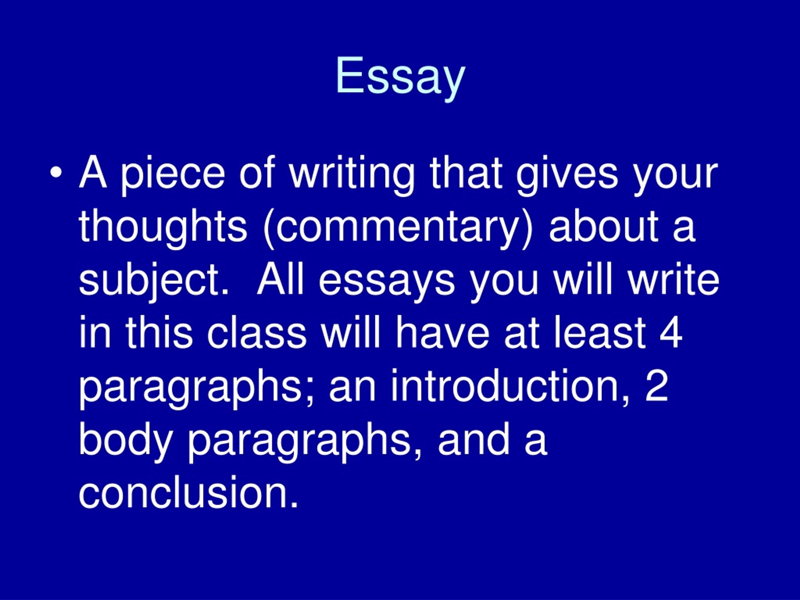 multi paragraph essay meaning