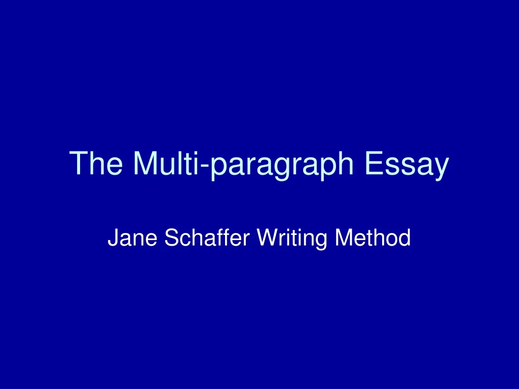 the multi paragraph essay n.
