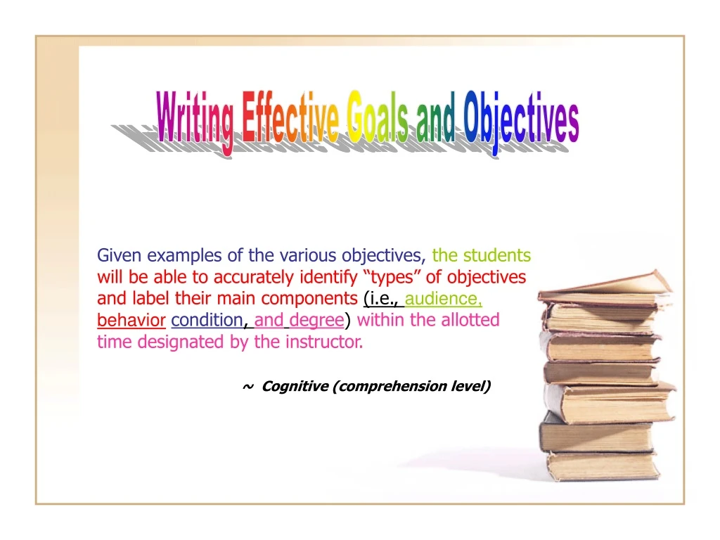 writing effective goals and objectives n.