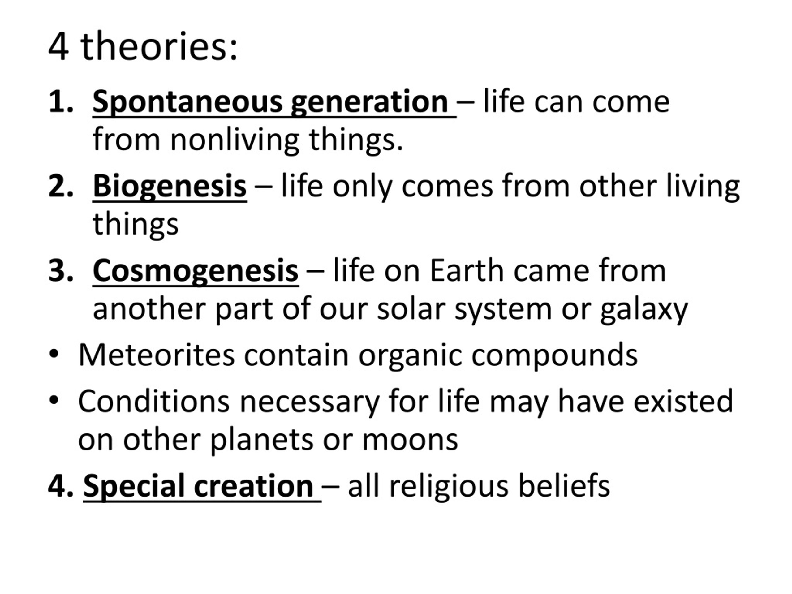 theories on the origin of life essay 300 words