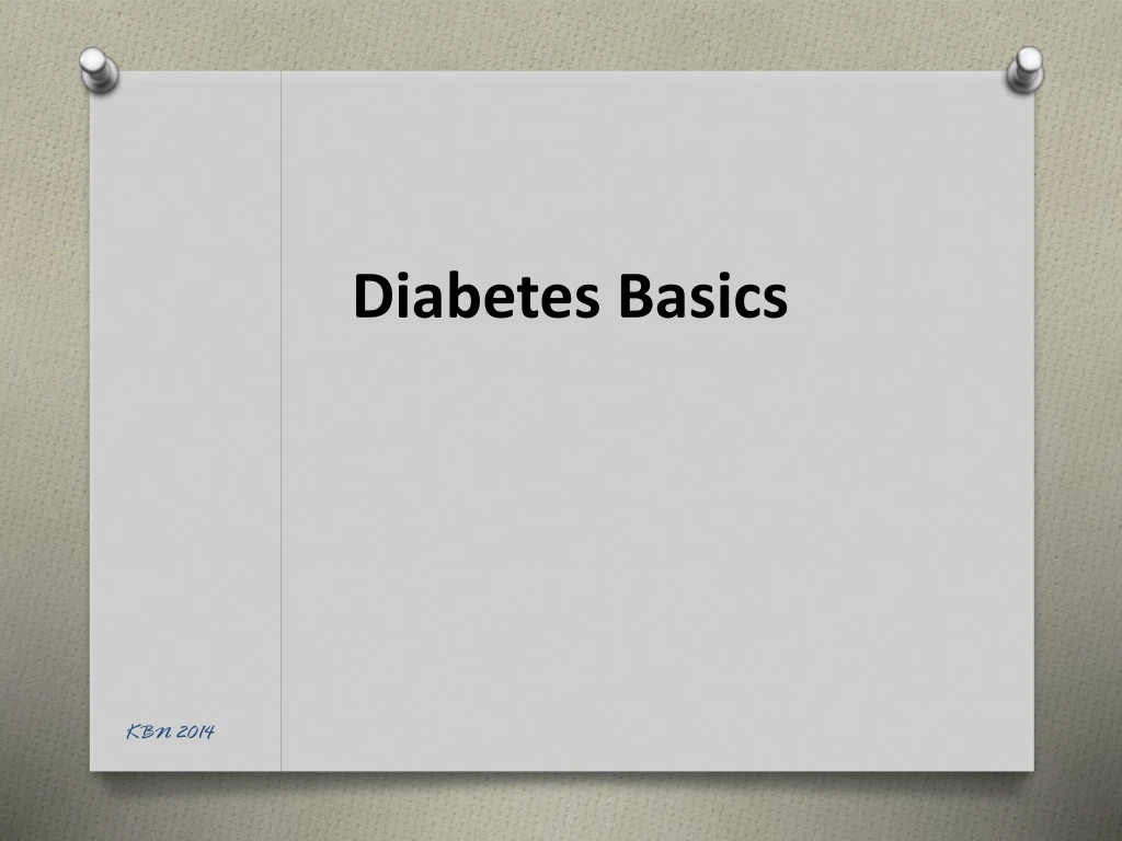 diabetes basics n.