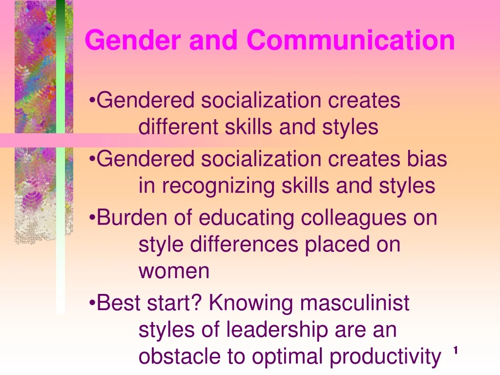research findings related to gender and communication