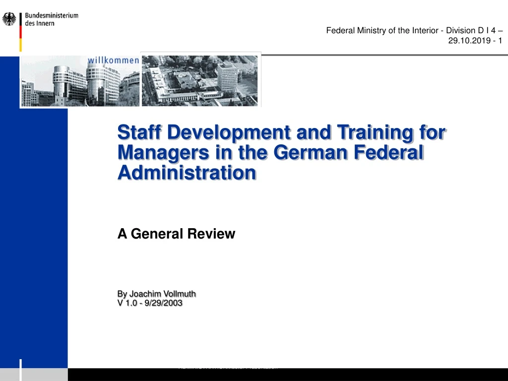 staff development and training for managers in the german federal administration n.