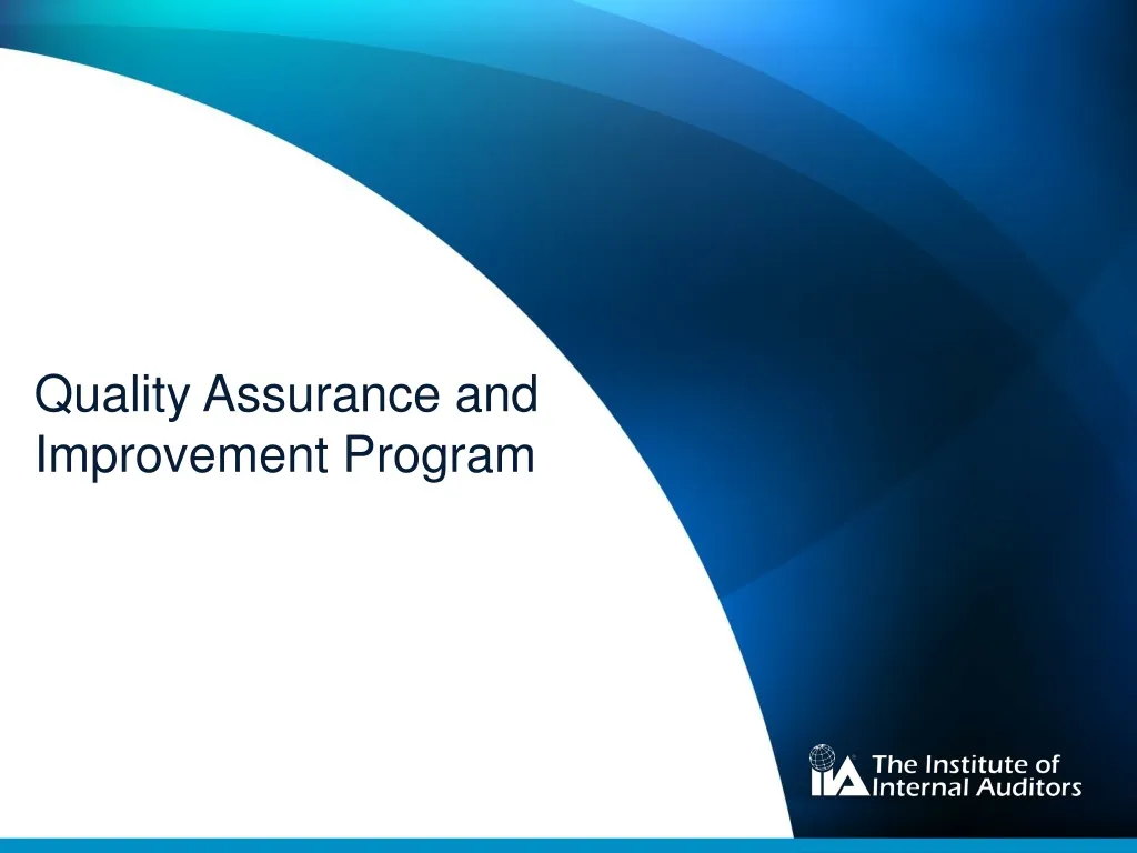 Ppt Quality Assurance And Improvement Program Powerpoint Presentation Id286287